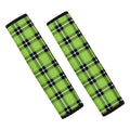 UFO Green Tartan Pattern Print Car Seat Belt Covers