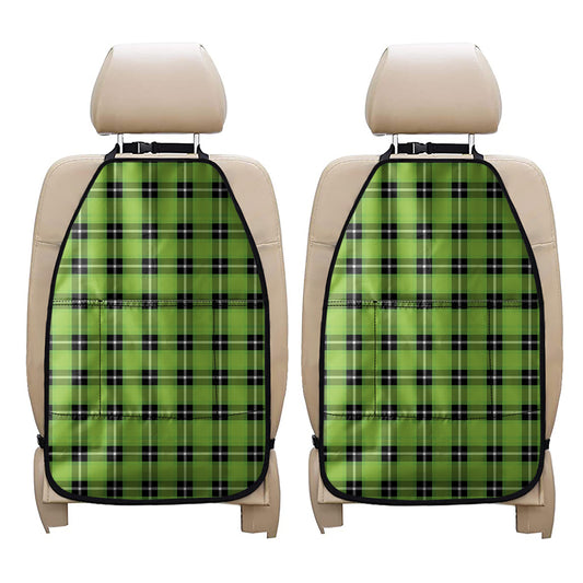 UFO Green Tartan Pattern Print Car Seat Organizers