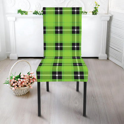 UFO Green Tartan Pattern Print Dining Chair Slipcover
