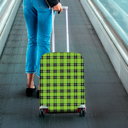 UFO Green Tartan Pattern Print Luggage Cover