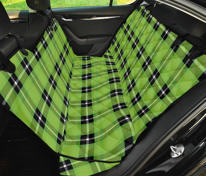 UFO Green Tartan Pattern Print Pet Car Back Seat Cover