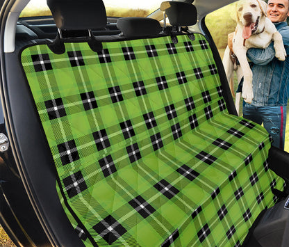 UFO Green Tartan Pattern Print Pet Car Back Seat Cover