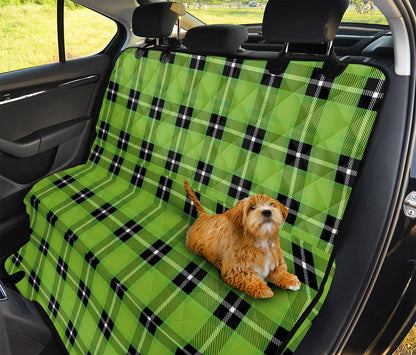 UFO Green Tartan Pattern Print Pet Car Back Seat Cover