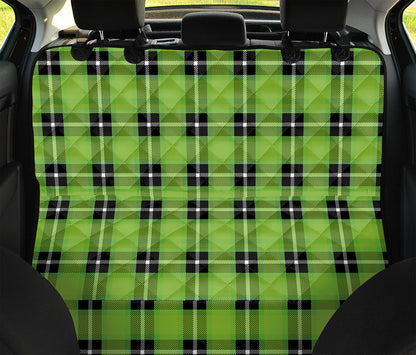 UFO Green Tartan Pattern Print Pet Car Back Seat Cover