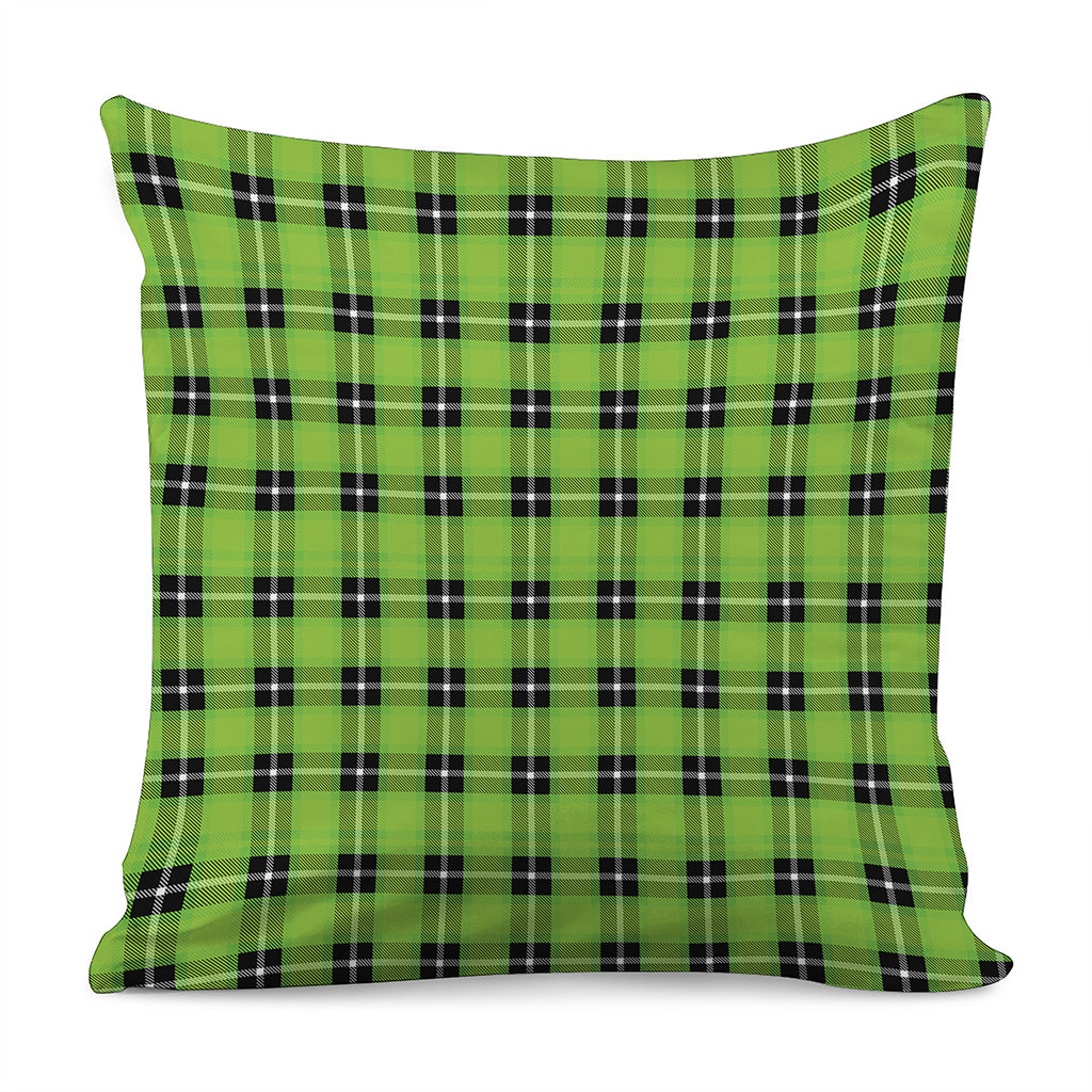 UFO Green Tartan Pattern Print Pillow Cover