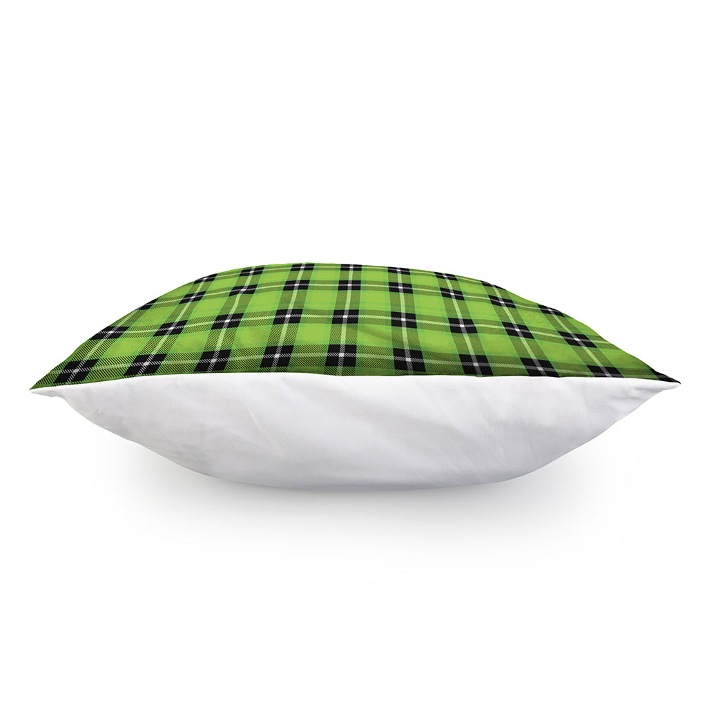 UFO Green Tartan Pattern Print Pillow Cover