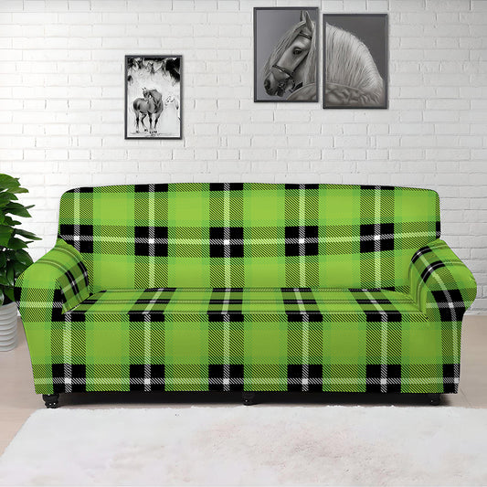 UFO Green Tartan Pattern Print Sofa Cover
