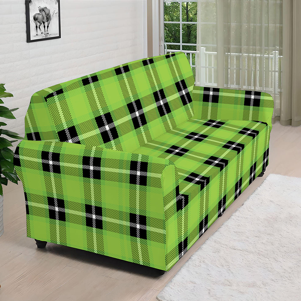 UFO Green Tartan Pattern Print Sofa Cover