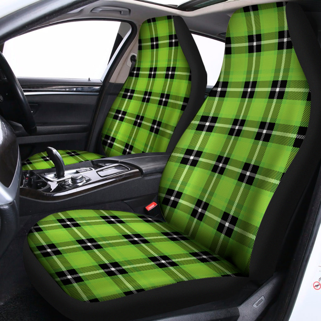 UFO Green Tartan Pattern Print Universal Fit Car Seat Covers