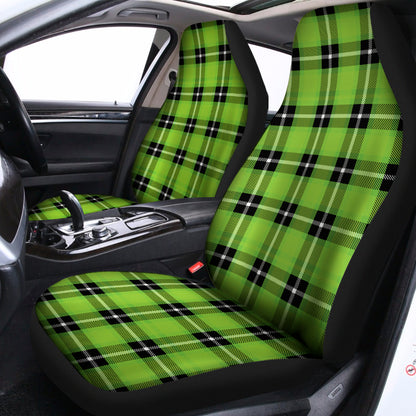 UFO Green Tartan Pattern Print Universal Fit Car Seat Covers