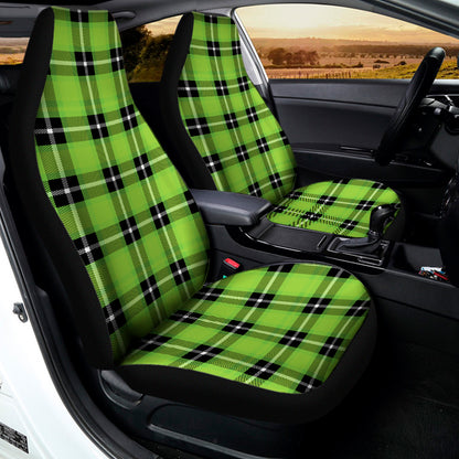 UFO Green Tartan Pattern Print Universal Fit Car Seat Covers