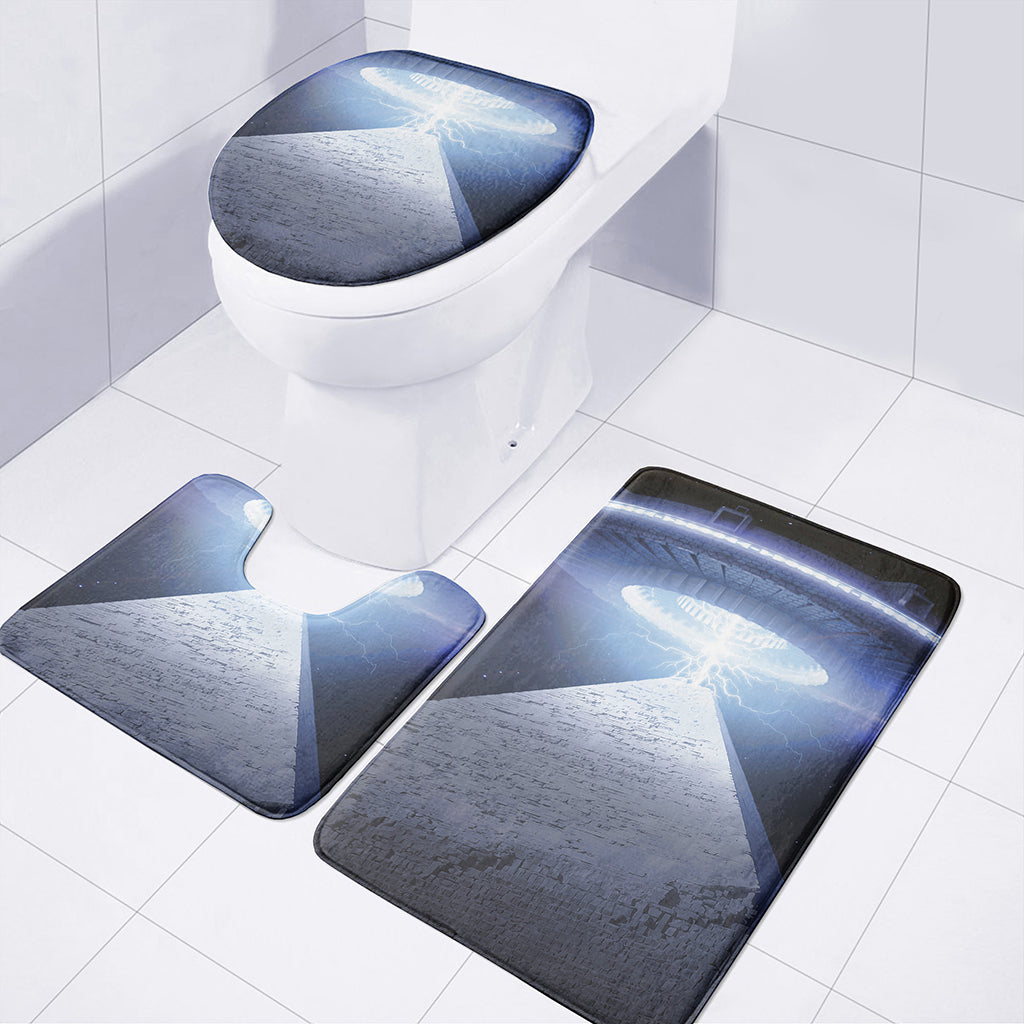 UFO Pyramid Print 3 Piece Bath Mat Set