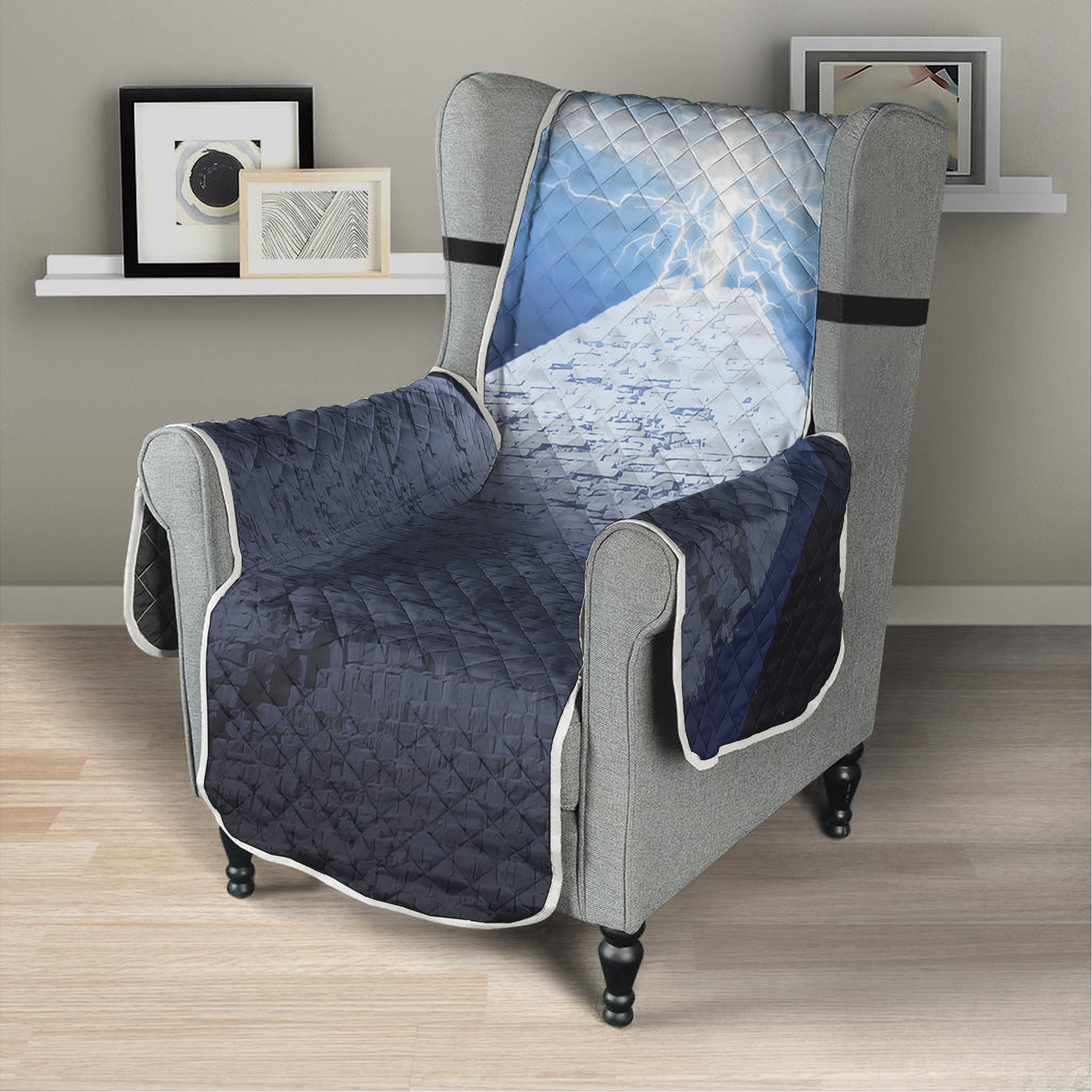 UFO Pyramid Print Armchair Protector