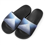 UFO Pyramid Print Black Slide Sandals