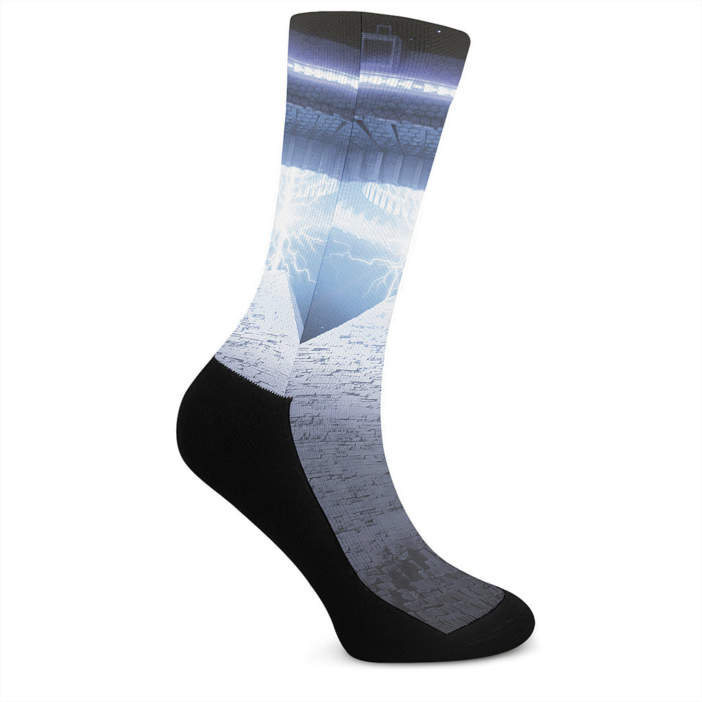 UFO Pyramid Print Crew Socks