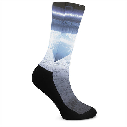 UFO Pyramid Print Crew Socks