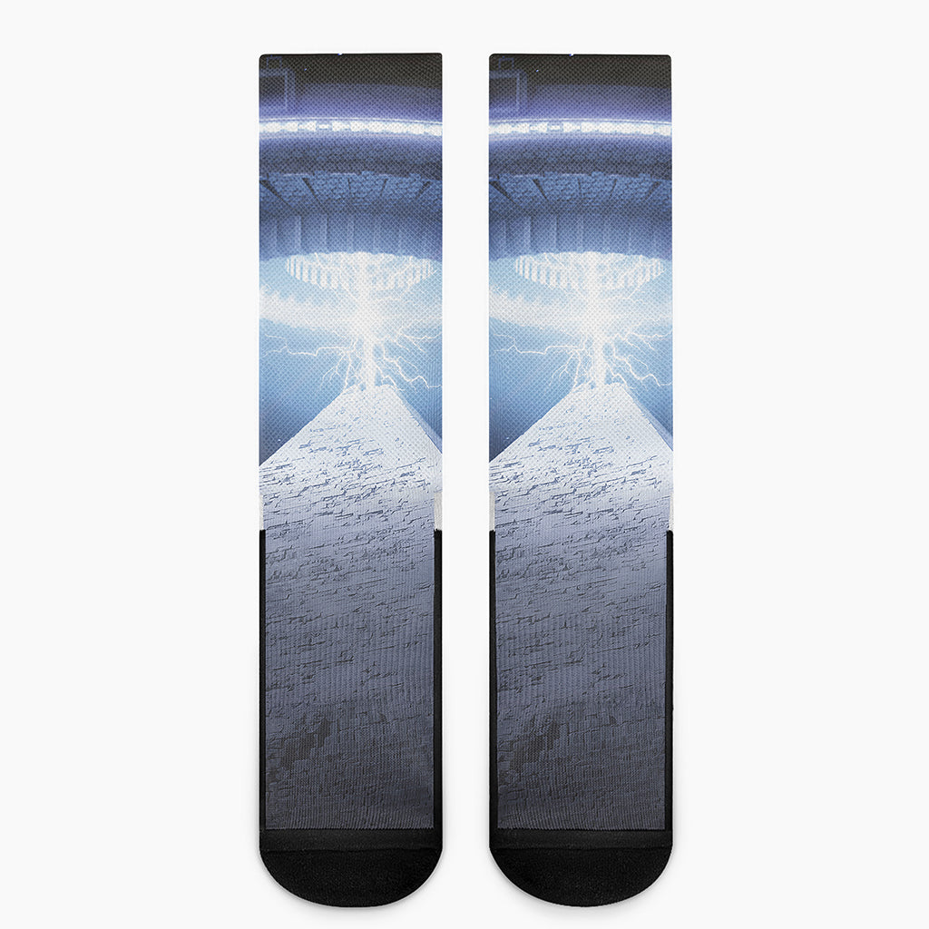 UFO Pyramid Print Crew Socks