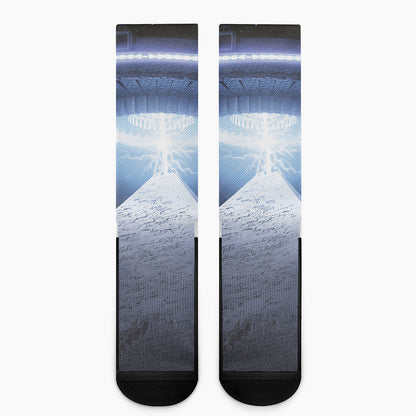 UFO Pyramid Print Crew Socks