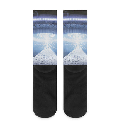 UFO Pyramid Print Crew Socks