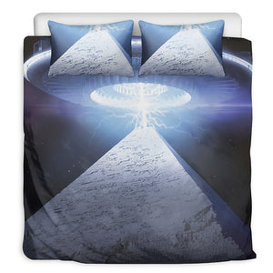 UFO Pyramid Print Duvet Cover Bedding Set