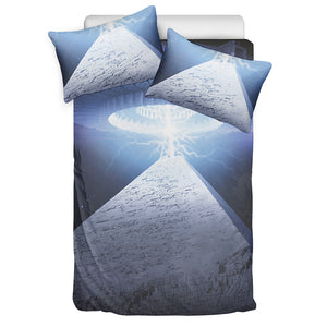 UFO Pyramid Print Duvet Cover Bedding Set