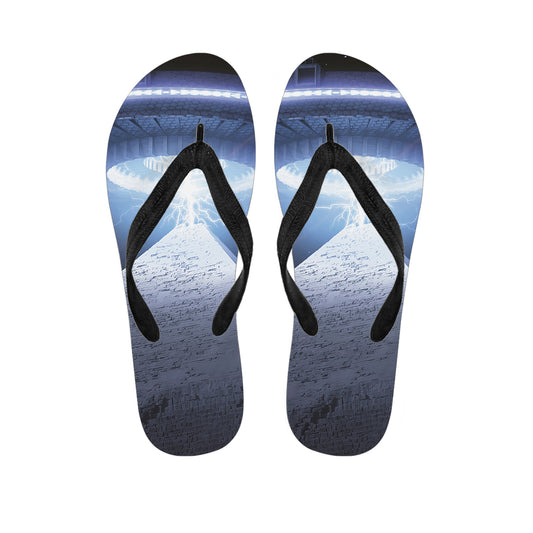 UFO Pyramid Print Flip Flops