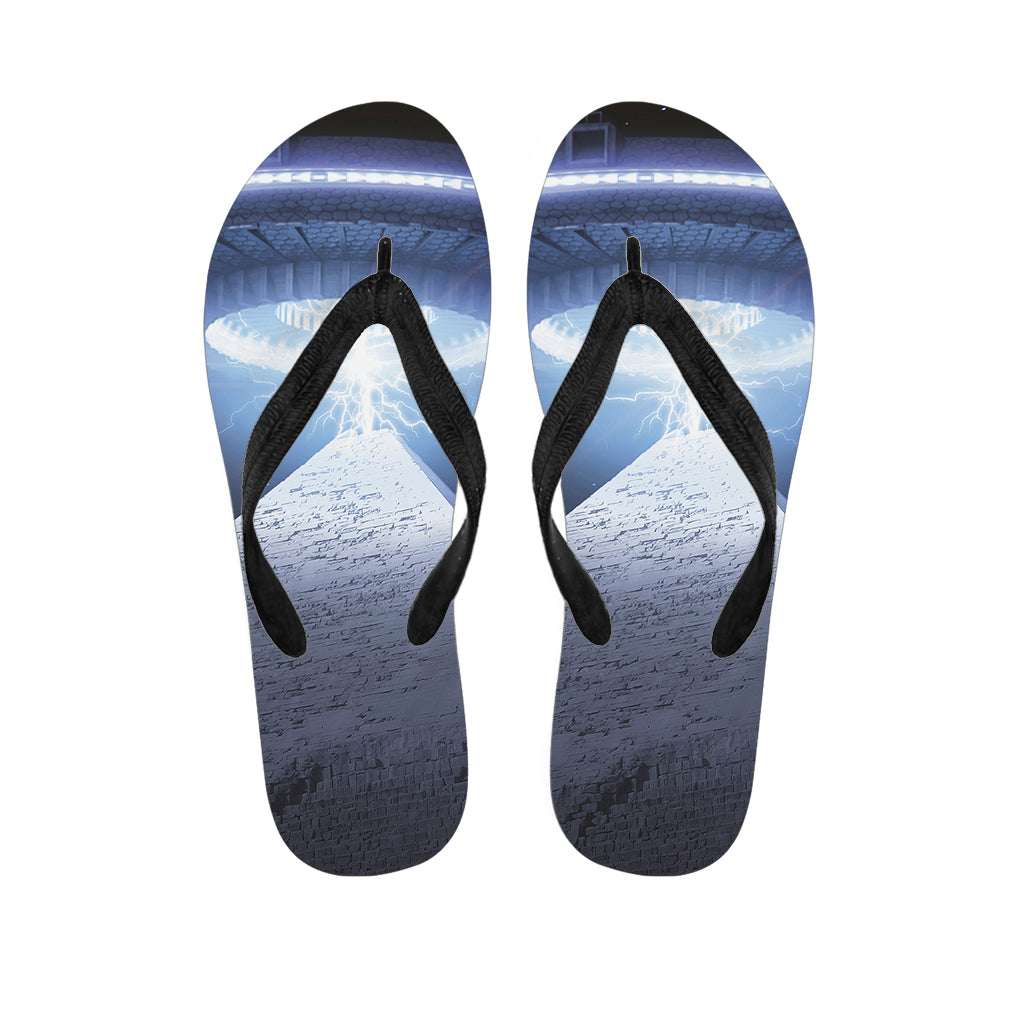 UFO Pyramid Print Flip Flops