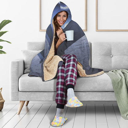 UFO Pyramid Print Hooded Blanket