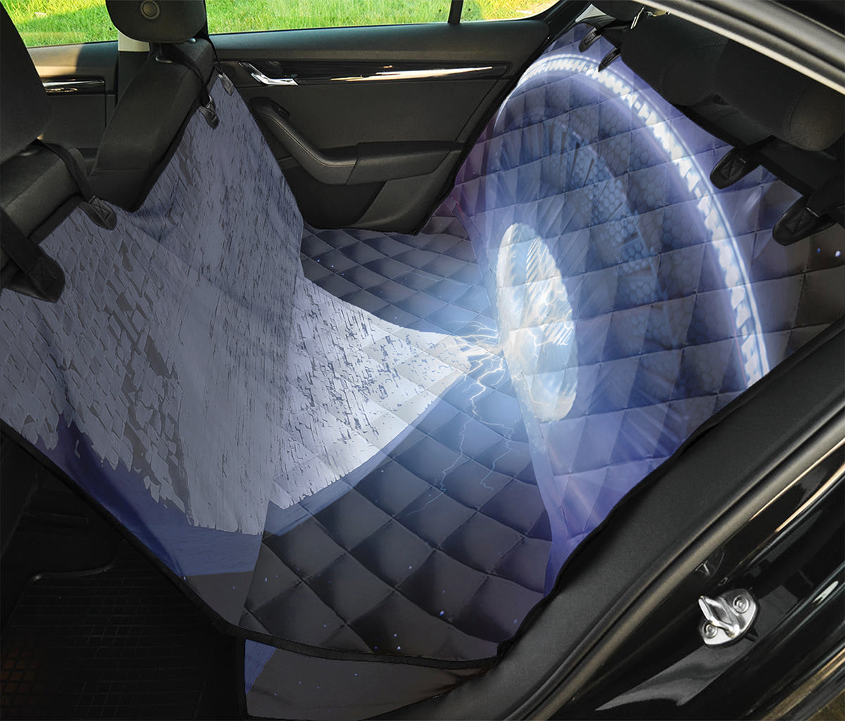 UFO Pyramid Print Pet Car Back Seat Cover