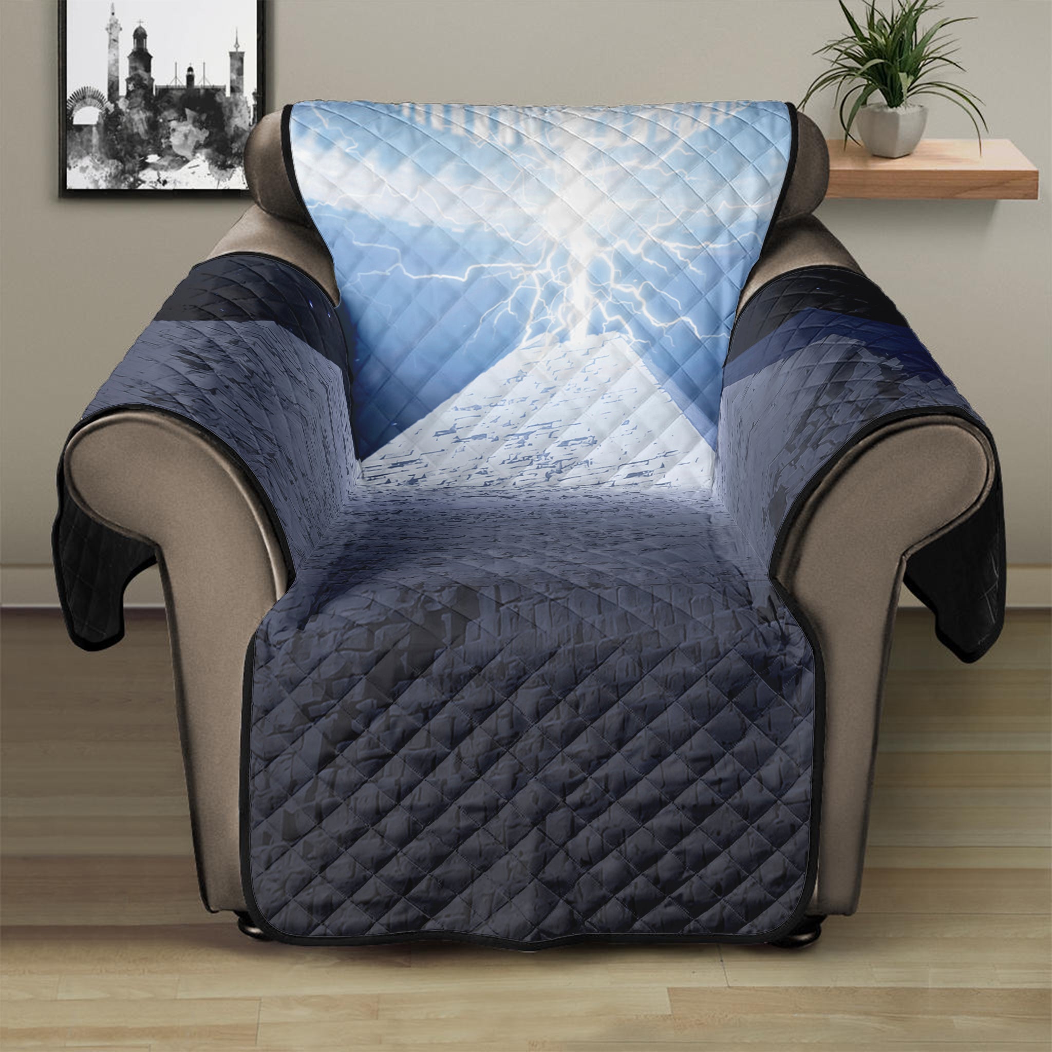 UFO Pyramid Print Recliner Protector