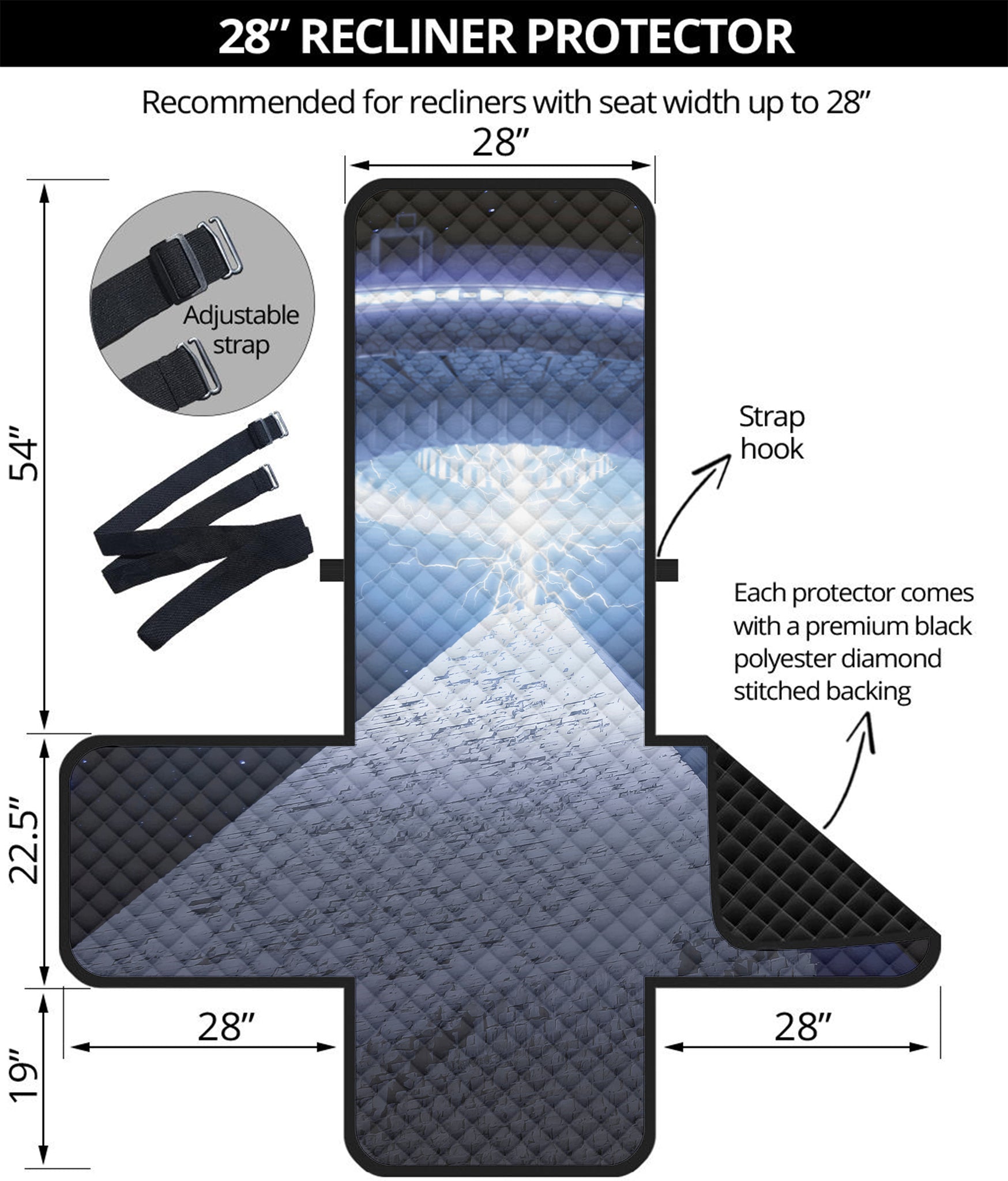 UFO Pyramid Print Recliner Protector