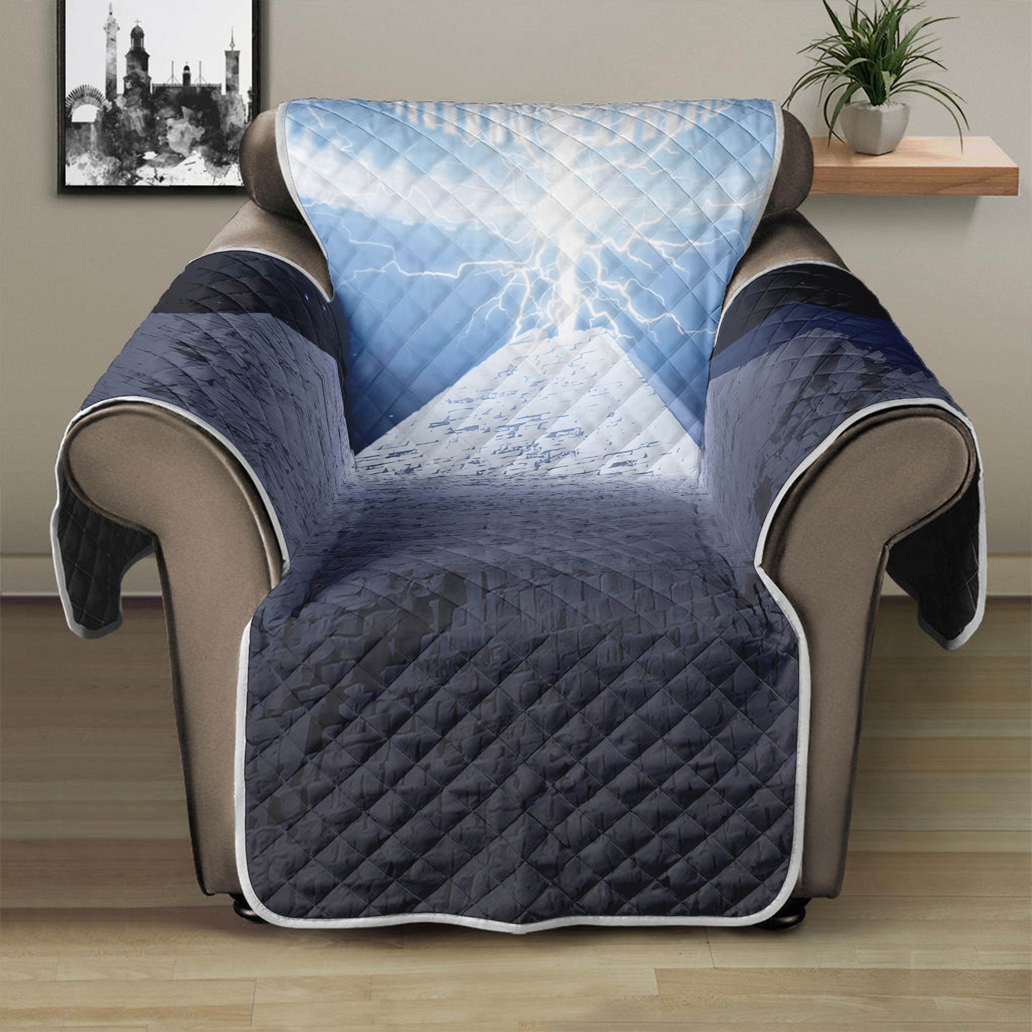 UFO Pyramid Print Recliner Protector