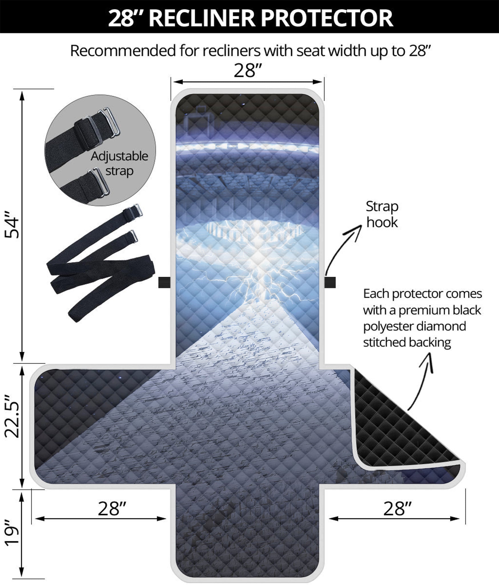 UFO Pyramid Print Recliner Protector