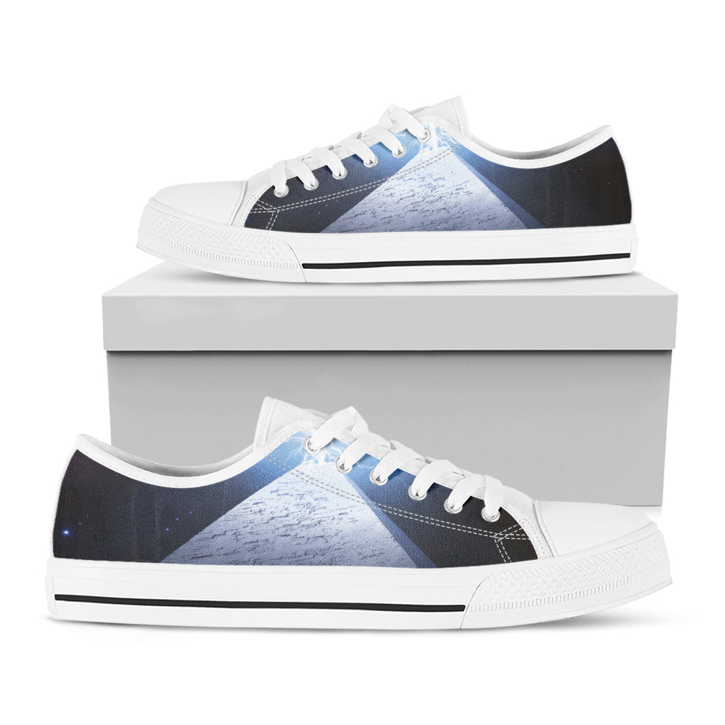 UFO Pyramid Print White Low Top Shoes