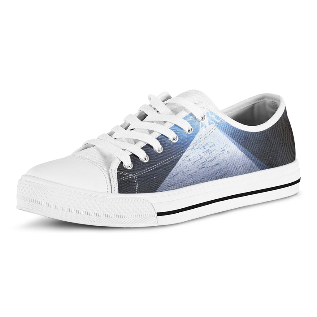 UFO Pyramid Print White Low Top Shoes