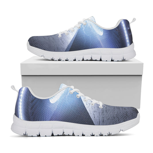 UFO Pyramid Print White Sneakers