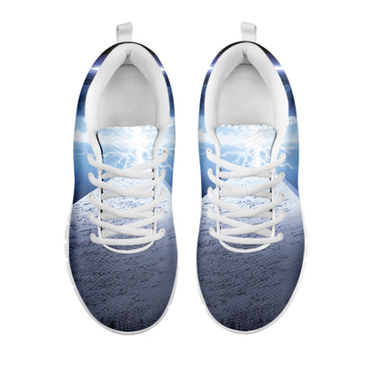 UFO Pyramid Print White Sneakers