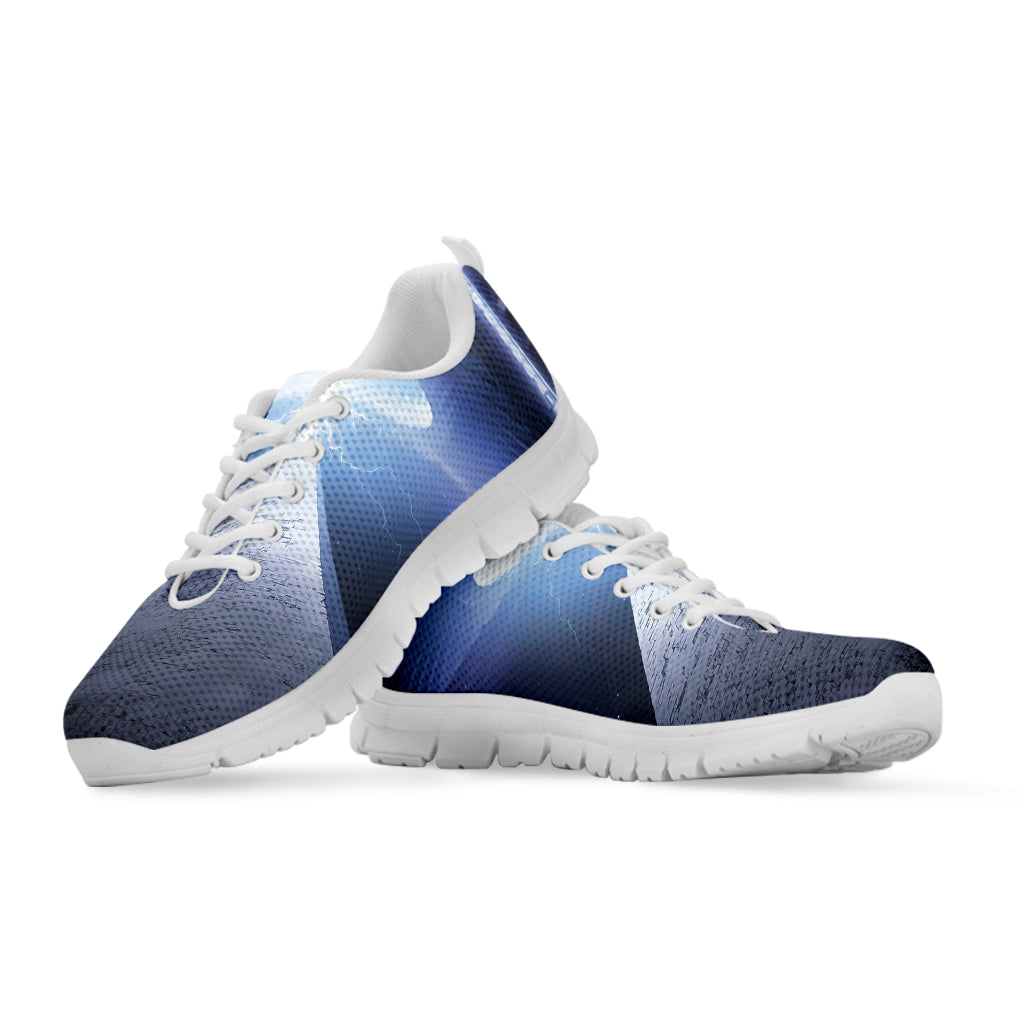 UFO Pyramid Print White Sneakers