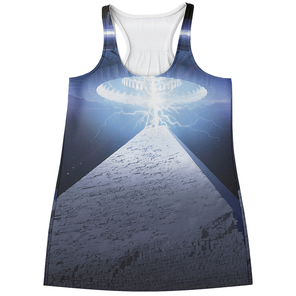 UFO Pyramid Print Women's Racerback Tank Top