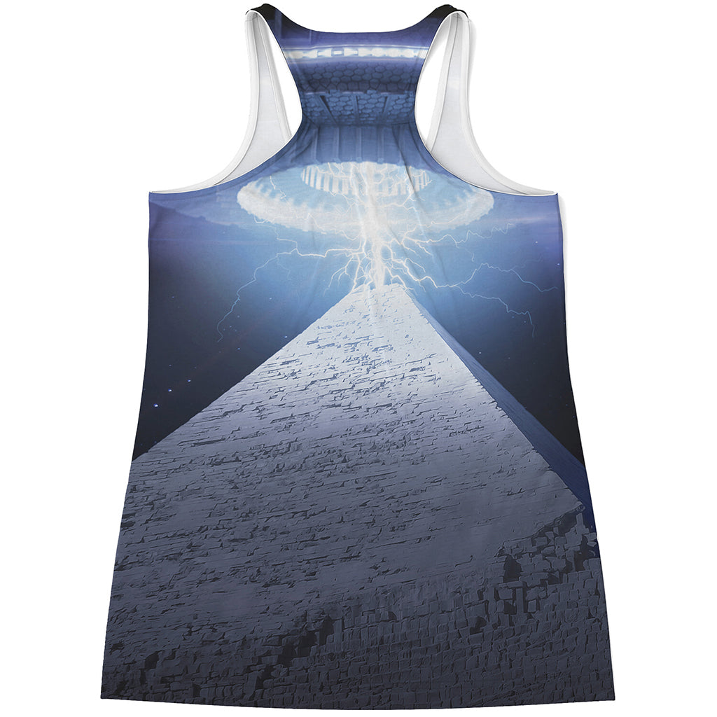 UFO Pyramid Print Women's Racerback Tank Top