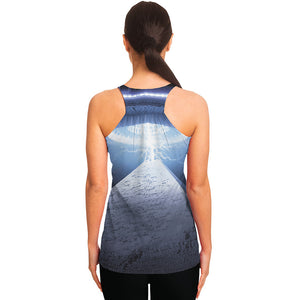 UFO Pyramid Print Women's Racerback Tank Top