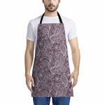 Umber Floral Bohemian Pattern Print Apron