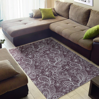 Umber Floral Bohemian Pattern Print Area Rug GearFrost