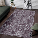 Umber Floral Bohemian Pattern Print Area Rug GearFrost