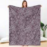 Umber Floral Bohemian Pattern Print Blanket
