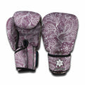 Umber Floral Bohemian Pattern Print Boxing Gloves