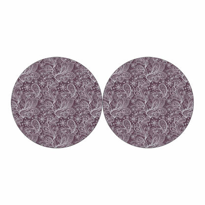 Umber Floral Bohemian Pattern Print Car Coasters