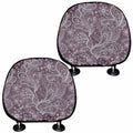 Umber Floral Bohemian Pattern Print Car Headrest Covers