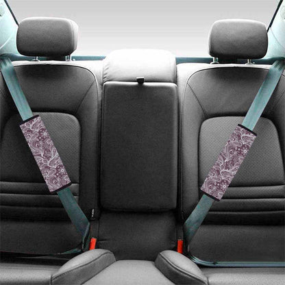 Umber Floral Bohemian Pattern Print Car Seat Belt Covers