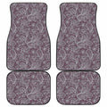 Umber Floral Bohemian Pattern Print Front and Back Car Floor Mats